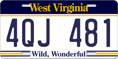 WV license plate 4QJ481