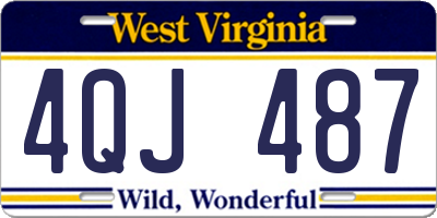 WV license plate 4QJ487