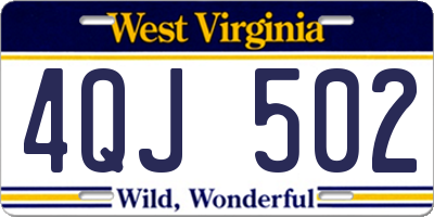 WV license plate 4QJ502