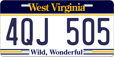 WV license plate 4QJ505