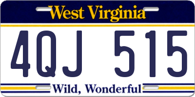 WV license plate 4QJ515
