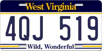 WV license plate 4QJ519