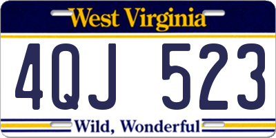 WV license plate 4QJ523