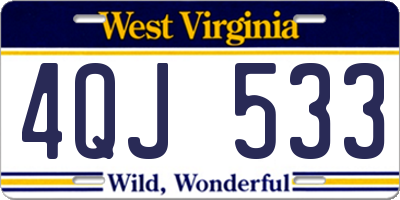 WV license plate 4QJ533