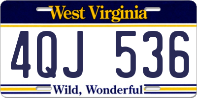 WV license plate 4QJ536