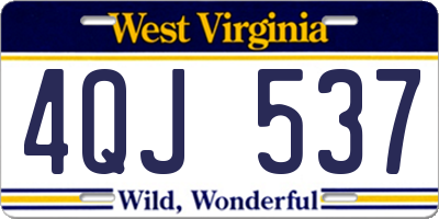 WV license plate 4QJ537