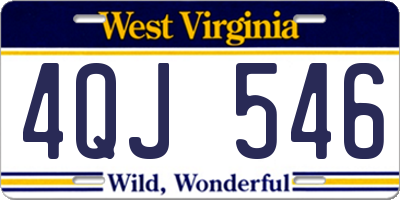 WV license plate 4QJ546