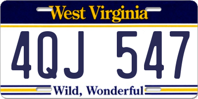 WV license plate 4QJ547