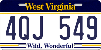 WV license plate 4QJ549