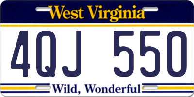 WV license plate 4QJ550