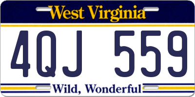 WV license plate 4QJ559