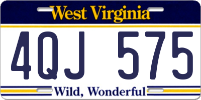 WV license plate 4QJ575