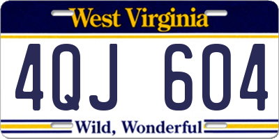 WV license plate 4QJ604