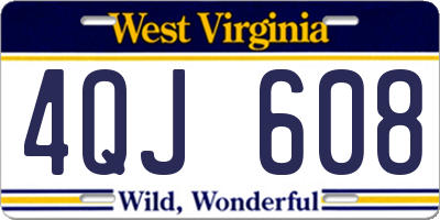 WV license plate 4QJ608