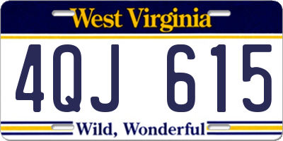 WV license plate 4QJ615