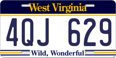 WV license plate 4QJ629