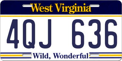 WV license plate 4QJ636