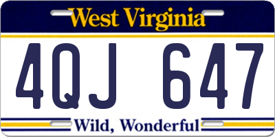 WV license plate 4QJ647