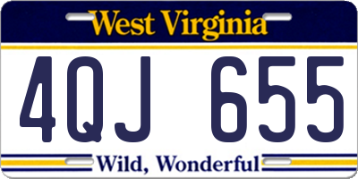 WV license plate 4QJ655