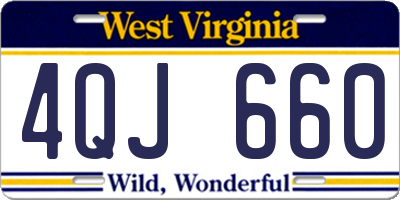 WV license plate 4QJ660