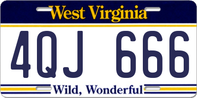 WV license plate 4QJ666