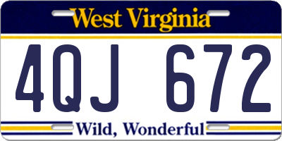 WV license plate 4QJ672