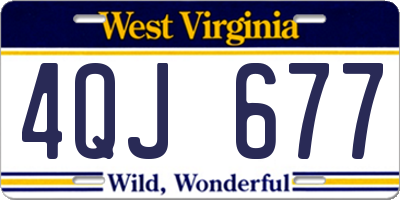 WV license plate 4QJ677