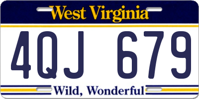 WV license plate 4QJ679