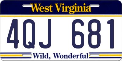 WV license plate 4QJ681
