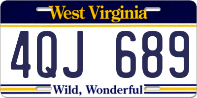 WV license plate 4QJ689