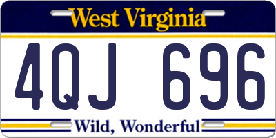 WV license plate 4QJ696