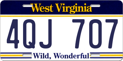 WV license plate 4QJ707