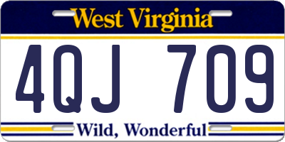 WV license plate 4QJ709