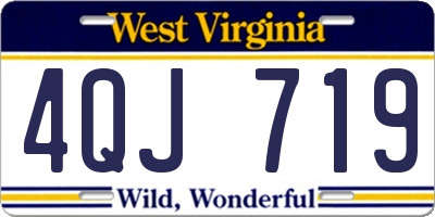 WV license plate 4QJ719