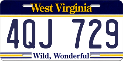 WV license plate 4QJ729