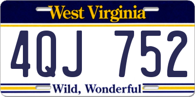 WV license plate 4QJ752