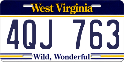 WV license plate 4QJ763