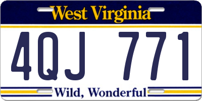 WV license plate 4QJ771