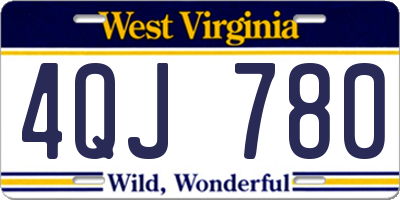 WV license plate 4QJ780