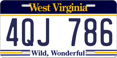 WV license plate 4QJ786