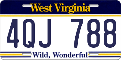 WV license plate 4QJ788