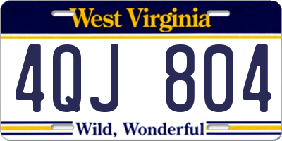 WV license plate 4QJ804