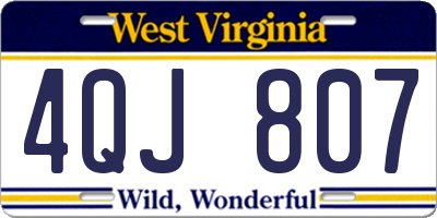 WV license plate 4QJ807