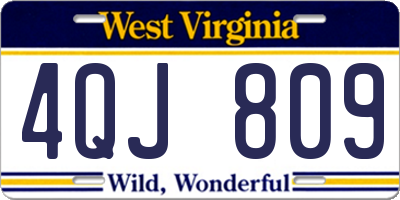 WV license plate 4QJ809