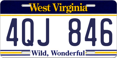 WV license plate 4QJ846