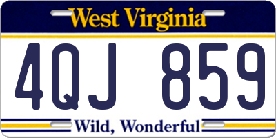 WV license plate 4QJ859