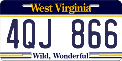WV license plate 4QJ866