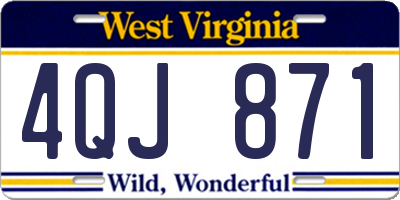 WV license plate 4QJ871