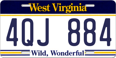 WV license plate 4QJ884