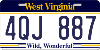 WV license plate 4QJ887